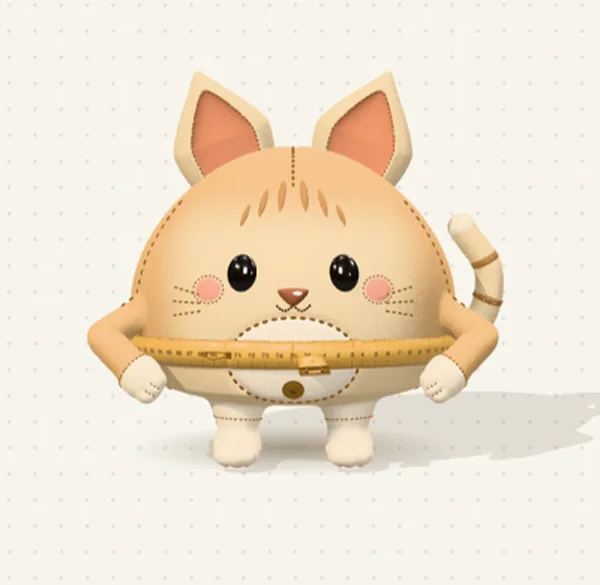 Drobi the felt cat standing